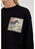 Zebra Baskılı Sweatshirt