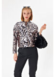 Zebra Desenli Saten Ceket 