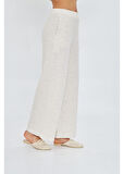 Beli Lastikli Yandan Cepli Müslin Keten Görünümlü Pantolon 