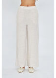 Beli Lastikli Yandan Cepli Müslin Keten Görünümlü Pantolon 