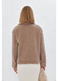 Önü Yarım Fermuarlı Kaşe Sweatshirt 