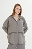 Şerit Detaylı Modal Gömlek 