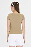 Geniş Yaka Kısa Kol Triko 