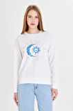 Astroloji Baskılı İki İplik Sweatshirt 