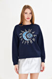 Astroloji Baskılı İki İplik Sweatshirt 