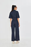 Yüksek Bel Palazzo Denim Pantolon - Gri