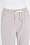 Lastikli Çizgili Chino Pantolon