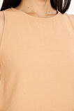 Damla Detaylı Keten Görünümlü Bluz