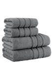4 Lü Banyo Havlusu Seti Dora Gri - 70x140