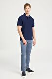 Kısa Kollu Polo T-shirt Navy