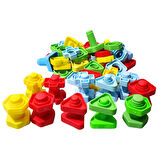 Can Oyuncak 64 Parça Çantalı Eğitici Somun Cıvata Seti