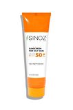 Sinoz Sunscreen 50+ Faktör Aydınlatıcı-Yaşlanma Karşıtı Yağlı Ciltler İçin Renksiz Yüz Güneş Koruyucu Krem 50 ml