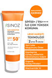 Sinoz 50+ Faktör Aydınlatıcı Tüm Cilt Tipleri İçin Renksiz Yüz Güneş Koruyucu Krem 50 ml