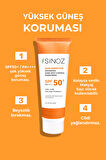 Sinoz 50+ Faktör Aydınlatıcı Tüm Cilt Tipleri İçin Renksiz Yüz Güneş Koruyucu Krem 50 ml
