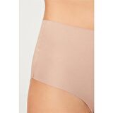COTTONHİLL Yüksek Bel Basic Lazer Kesim Kadın Bikini Külot-KAHVERENGİ