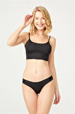 COTTONHİLL Siyah Klasik Basic Lazer Kesim Kadın Bikini Külot-0462-SİYAH