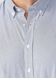 Fabrika Erkek Armürlü Basic Fit DüğmeliYaka Gömlek