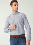 Fabrika Erkek Armürlü Basic Fit DüğmeliYaka Gömlek
