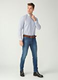 Fabrika Erkek Armürlü Basic Fit DüğmeliYaka Gömlek