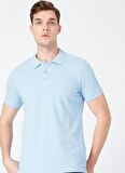 Polo Yaka Düz Mavi Erkek T-Shirt NOBRO K CEPSIZ