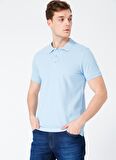 Polo Yaka Düz Mavi Erkek T-Shirt NOBRO K CEPSIZ