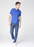 Fabrika Polo Yaka Düz İndigo Erkek T-Shirt LEGOLAS Y