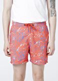 Aeropostale Normal Bel Desenli Nar Çiçeği Erkek Şort Mayo