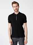 Fabrika Siyah Erkek Polo Yaka Basic T-Shirt  DAX