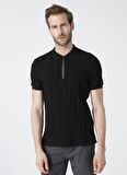 Fabrika Siyah Erkek Polo Yaka Basic T-Shirt  DAX