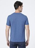 Limon Bisiklet Yaka Düz İndigo Melanj Erkek T-Shirt GOLDER