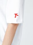 Fabrika Bisiklet Yaka Düz Beyaz Kadın T-Shirt DANTITA
