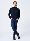 Fabrika Comfort Cm-T-101 Dik Yaka Regular Fit Lacivert Erkek Sweatshirt