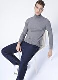Polo Studio X Fabrika Balıkçı Yaka Dar Kalıp Gri Melanj Erkek Kazak CHERRY