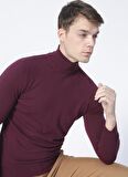 Polo Studio X Fabrika Balıkçı Yaka Dar Kalıp Bordo Erkek Kazak CHERRY