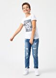 Limon Açık İndigo Kız Çocuk Pantolon