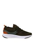 Limon Bağcıklı Suni Deri Tekstil Haki Kadın Sneaker