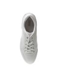 Limon Dolgu Taban Bağcıklı Suni Deri Beyaz Kadın Sneaker