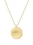 Gimora Mavi Mineli Evil Eye Madalyon Kolye