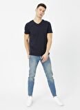 Limon Erkek Lacivert V Yaka T-Shirt