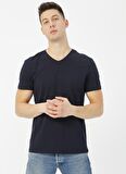 Limon Erkek Lacivert V Yaka T-Shirt