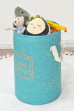 Cottonlifes Baby Yuvarlak Torbalı Sepet/Oyuncak Sepeti/Kirli Çamaşır Sepeti 46x31 cm