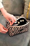 Bohe Makyaj Çantası, Düzenleyici, Seyahat Tipi Çanta Organizer 24x16x13 cm