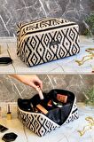 Bohe Makyaj Çantası, Düzenleyici, Seyahat Tipi Çanta Organizer 24x16x13 cm
