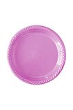 Tek Kullanımlık Plastik Tabak 22cm -Pembe-25 Adet