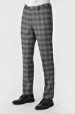 Bisse Erkek Regular Fit Platinum Ekoseli Klasik Pantolon GRİ PPNK19K19220_D55