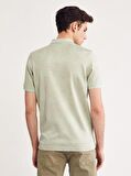 Bisse Erkek Flato Fermuarlı Polo Yaka T-Shirt SU YEŞİLİ TS20Y20113_D78