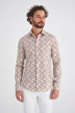 Bisse Erkek Slim Fit Uzun Kollu Spor Gömlek KAHVE GM22Y221035_K11