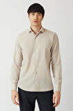 Bisse Erkek Regular Fit Uzun Kollu Spor Gömlek BEJ GM22Y221044_D07