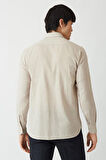 Bisse Erkek Regular Fit Uzun Kollu Spor Gömlek BEJ GM22Y221044_D07