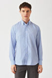 Bisse Erkek Regular Fit Uzun Kollu Spor Gömlek MAVİ GM22Y221109_E35